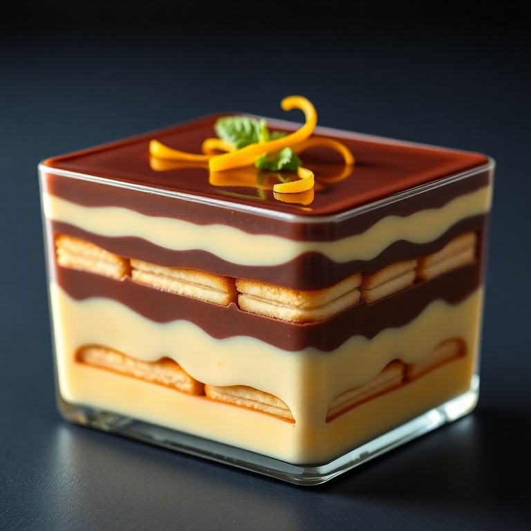 Pavê Gelado Cítrico com Camadas de Chocolate