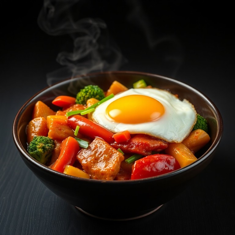 Spicy Chicken and Chorizo Stir-Fry with Sautéed Vegetables