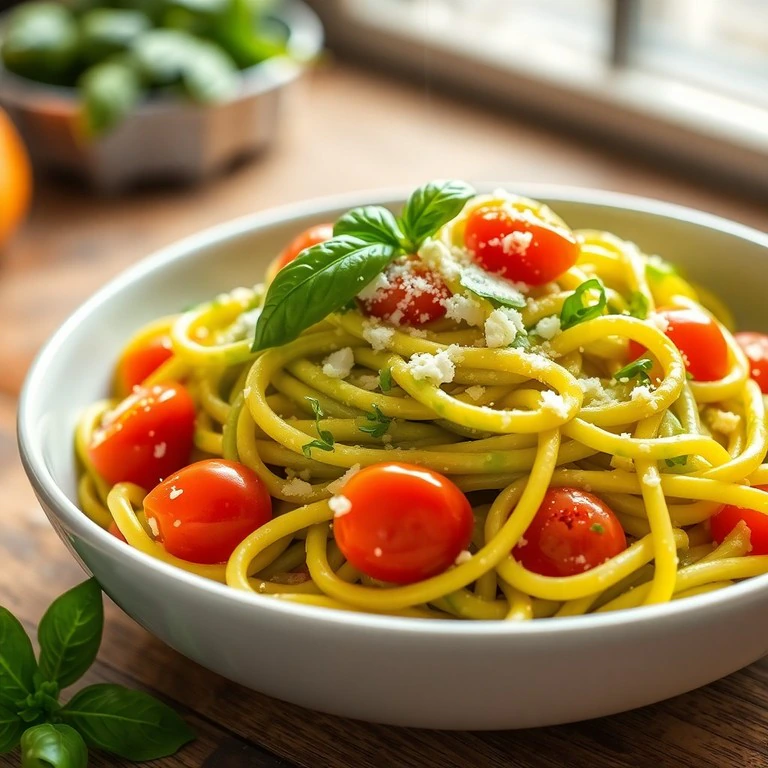 Pâtes Crémeuses à l'Avocat et Tomates Fraîches