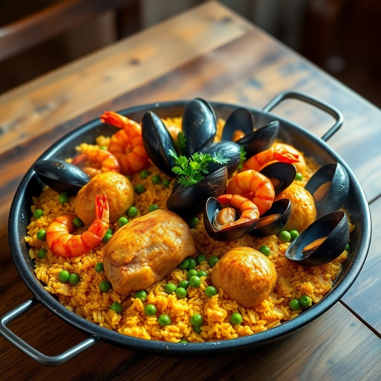 Paella aux Pilons de Poulet et Fruits de Mer