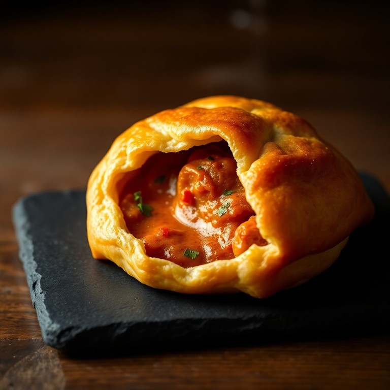 Scharfes Rindfleisch-Kokos-Curry in knuspriger Tarte-Hülle