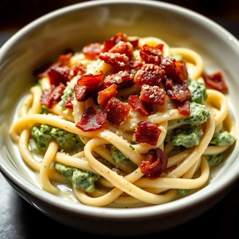 Macarrão Cremoso com Bacon Crocante na Air Fryer