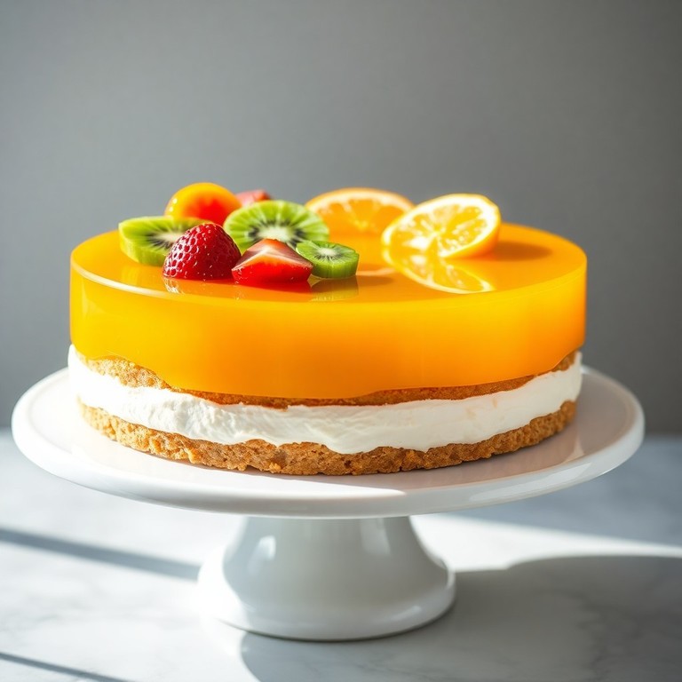 Fruchtige Multivitaminsaft-Torte mit Frischkäse-Creme