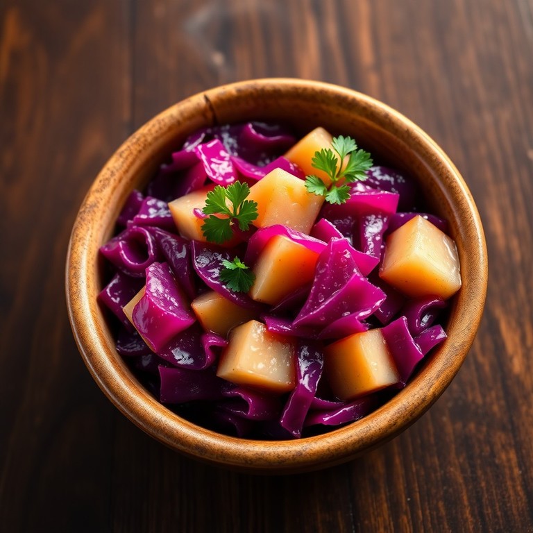 Nährstoffreicher Blitz-Rotkohl mit Äpfeln und Zimt (123 kcal)