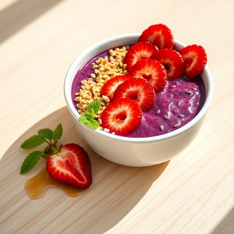 Energierijke Acai Bowl met Aardbei en Chiazaad