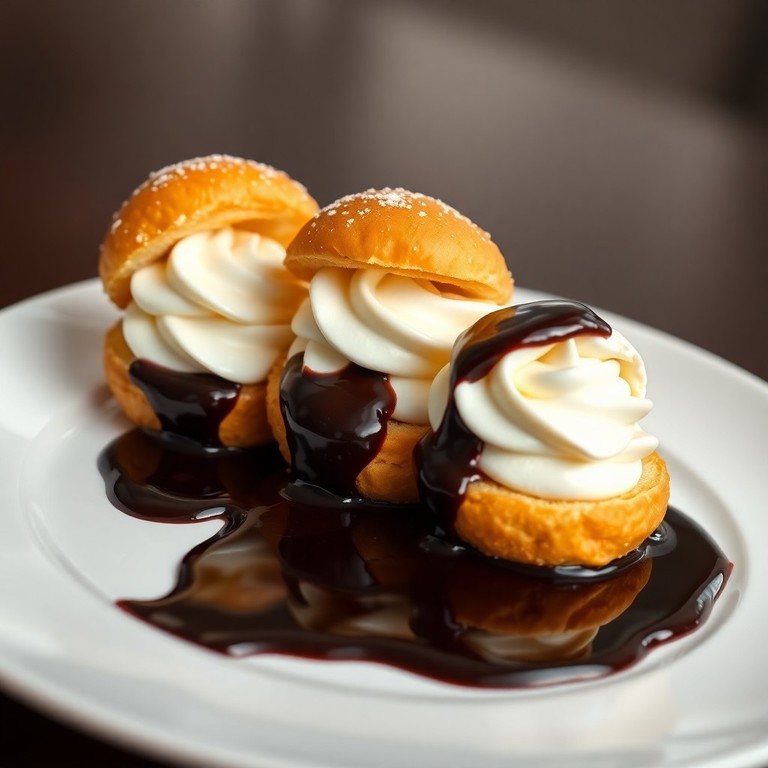 Profiteroles Classiques à la Crème Chantilly et Sauce Chocolat