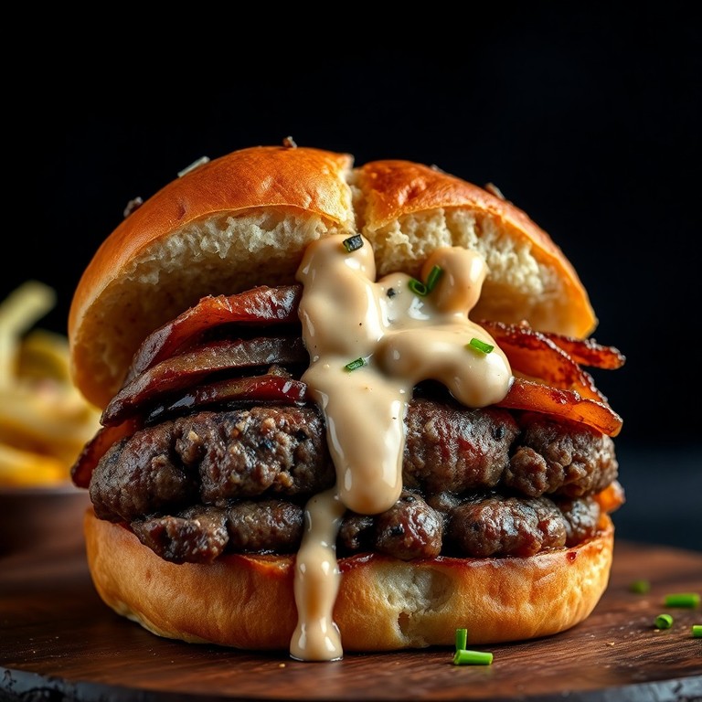 Gourmet Black Truffle Mushroom Burger Aioli
