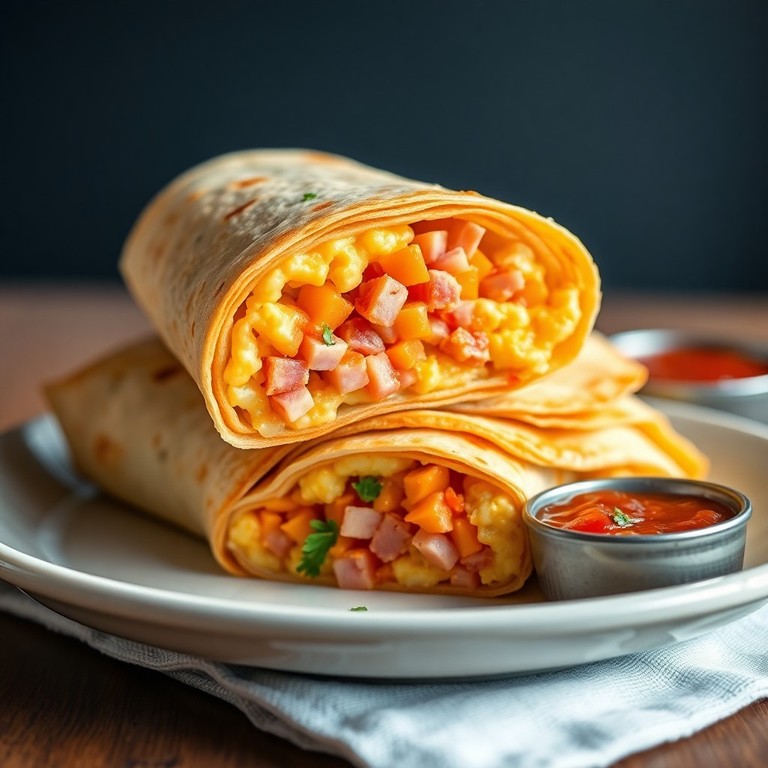 Burritos Matutinos Clásicos de Huevo, Jamón y Queso