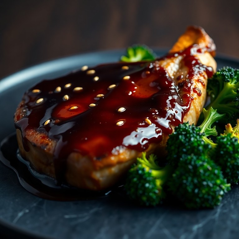 Côtelettes de Porc Laquées à l'Asiatique et Brocolis Rôtis
