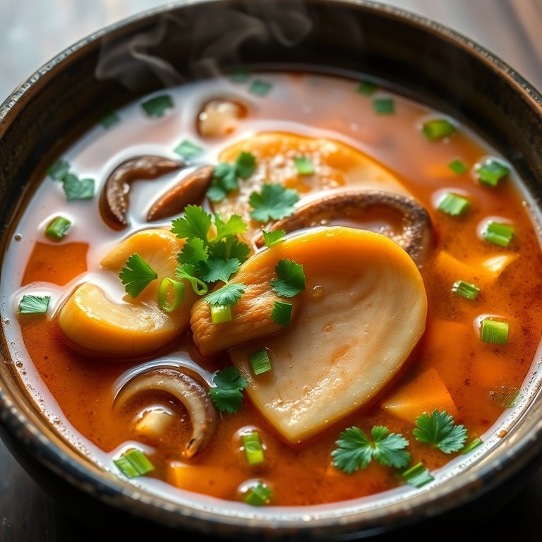 Aromatische Asiatische Aal-Suppe mit Ingwer und Sojasauce