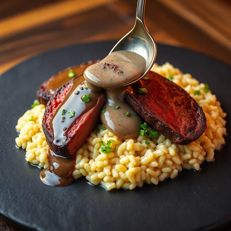 медальоны из говядины под грибным соусом