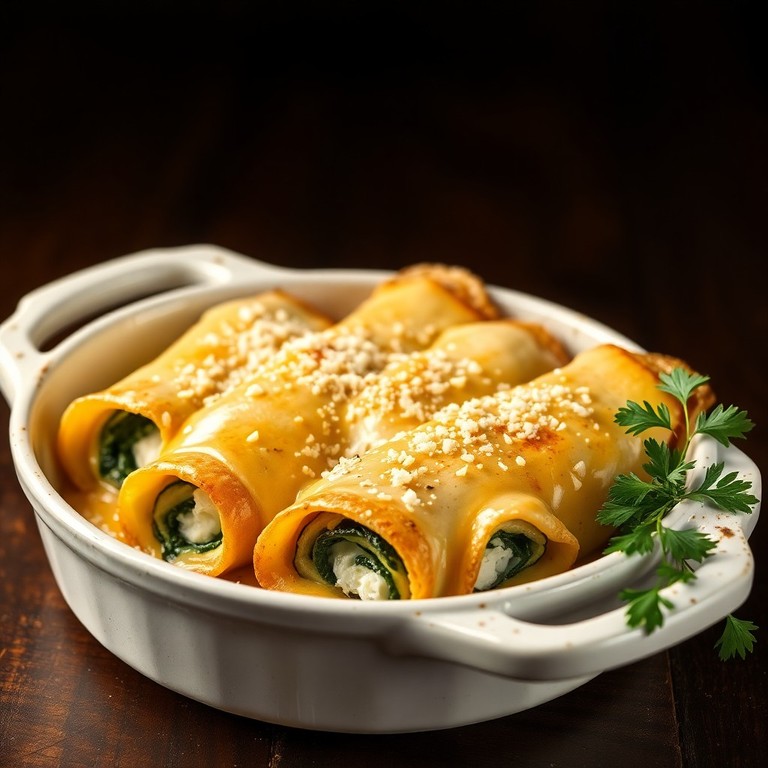 Crêpes Salate Ripiene di Ricotta, Spinaci e Parmigiano