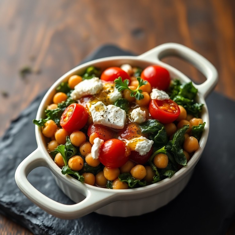 Herzhafter Grünkohl-Kichererbsen-Auflauf mit Feta