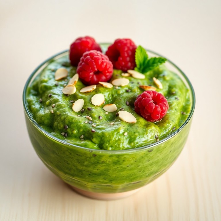 Bowl de Aveia Nocturna de Espinafre e Framboesa (Overnight Oats)