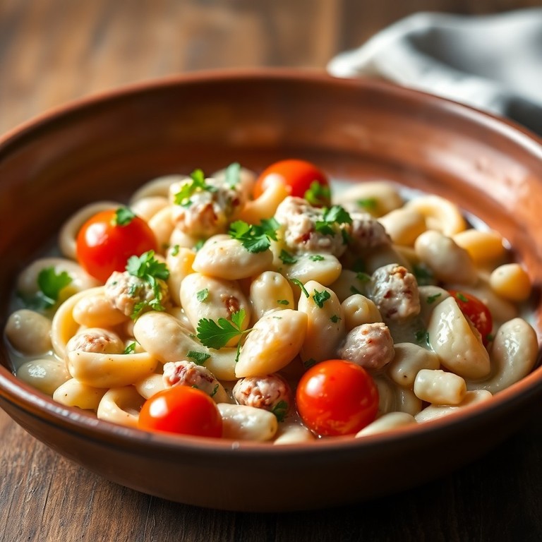 Pasta Cremosa al Latte con Tonno e Pomodorini