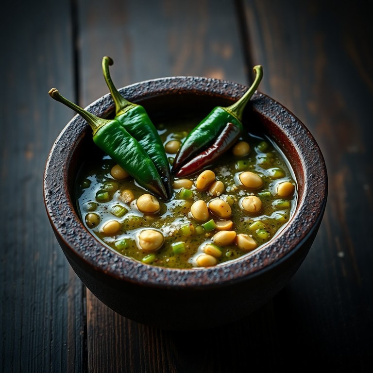 Salsa Picante de Serrano y Ajo con Cacahuates