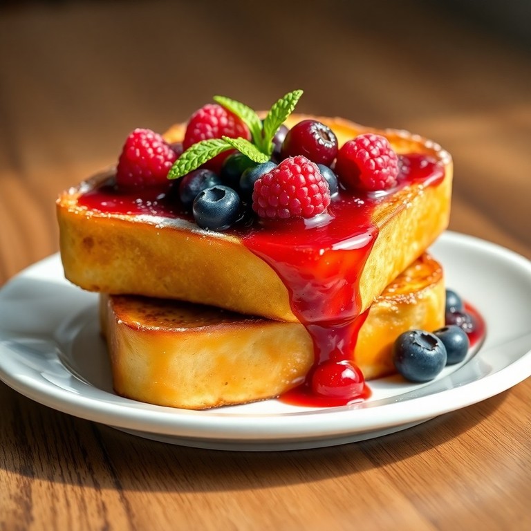 Pain Perdu Classique à la Compote de Fruits Rouges