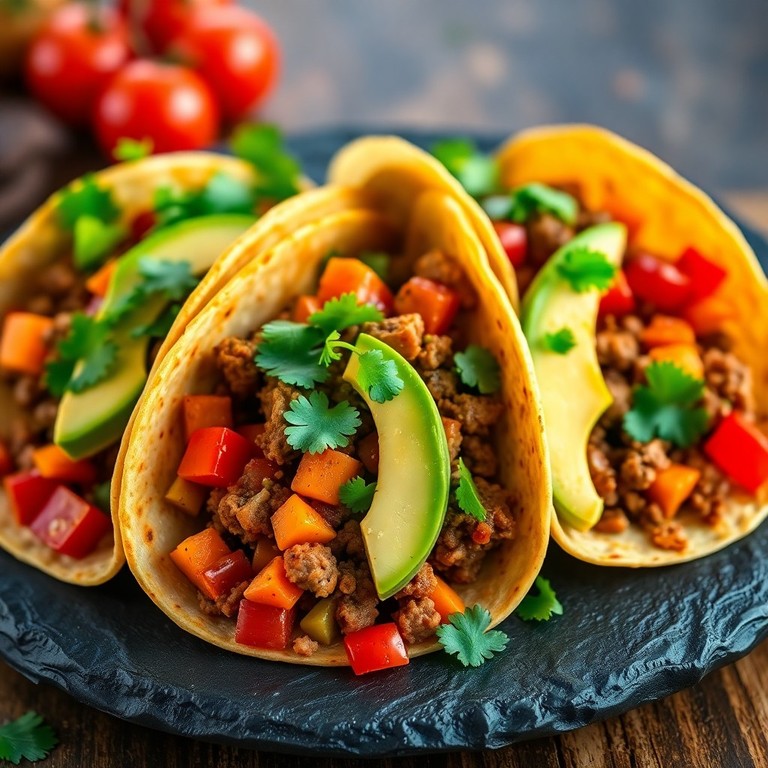 Tacos Saludables de Carne Molida con Vegetales Rústicos
