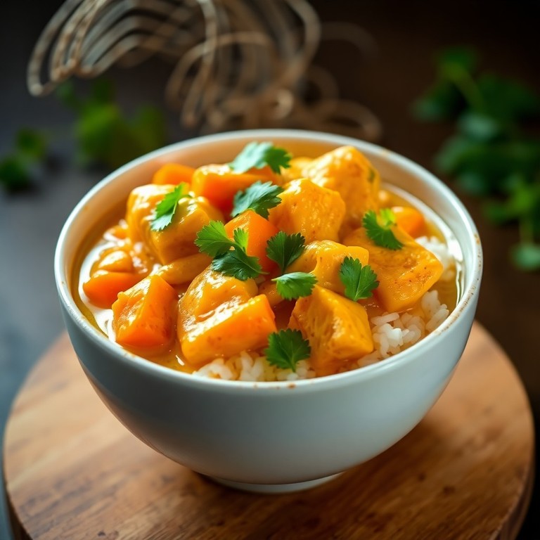 Pollo Cremoso al Curry con Zanahorias y Apio