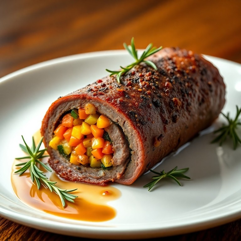 Ternera Rellena de Verduras Asadas al Romero