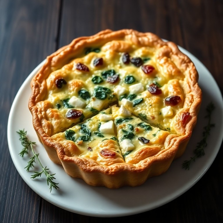 Hartige Spinazie en Feta Quiche met Hoog Eiwitgehalte (Zonder Room)