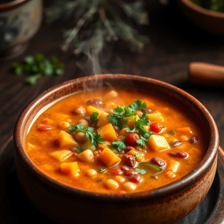 Soupe Chaude de Fanio aux Légumineuses et Légumes, Sans Tomates