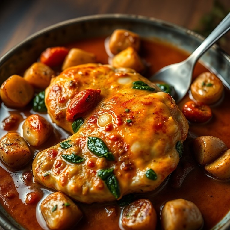 Romige 'Marry Me' Kip met Krieltjes en Spinazie