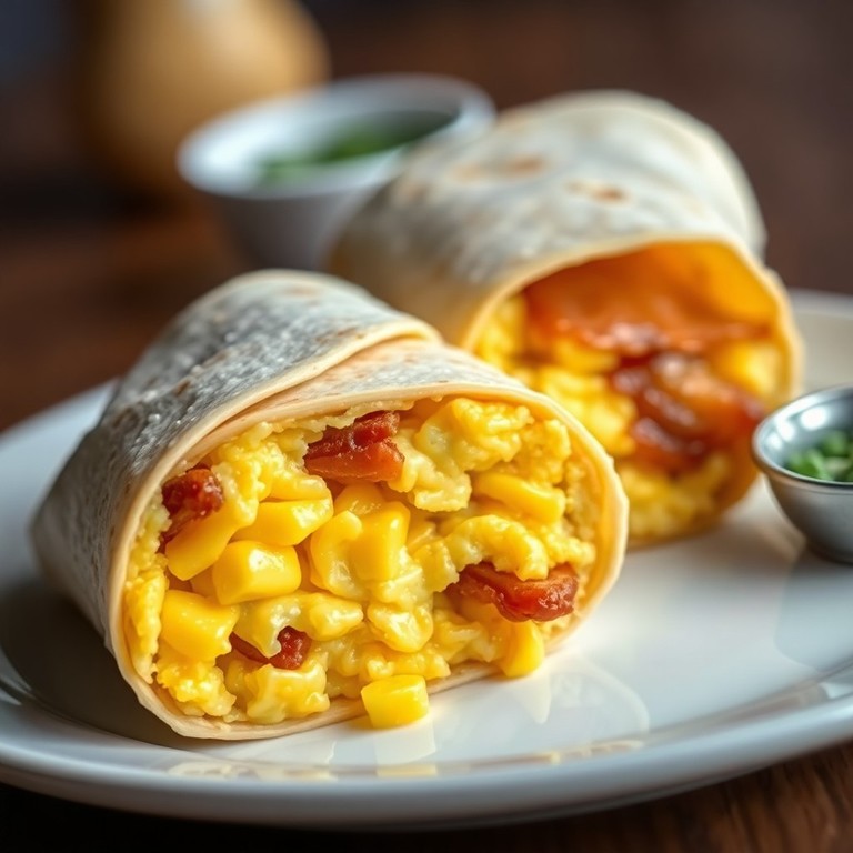 Ontbijtwrap met Krokant Spek en Romig Roerei