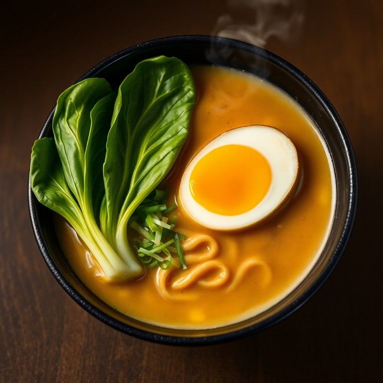 Ramen au Bouillon de Poulet, Pak Choi et Beurre de Cacahuète