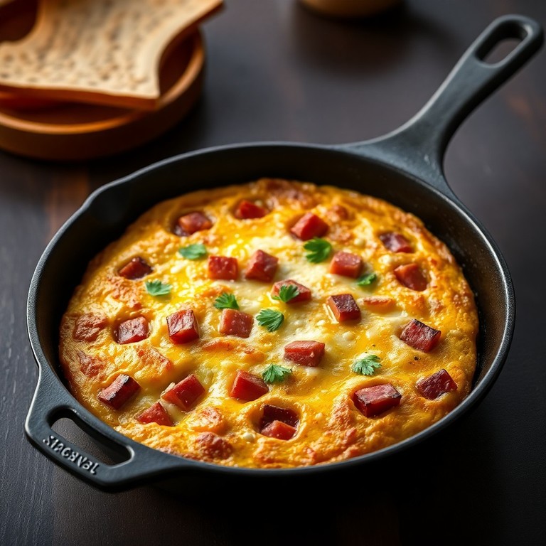 Frittata de Queso, Jamón y Chorizo al Estilo Italiano