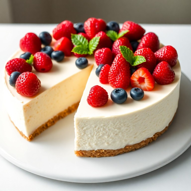 Tarta de Queso Fría y Ligera con Yogur y Frutas