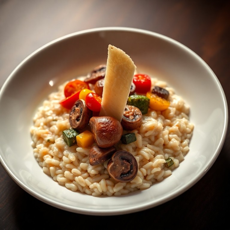 Risotto aux champignons et tuile de parmesan