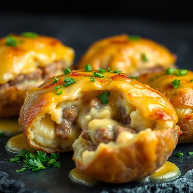 Papas Rellenas Cremosas con Salchicha y Gratinado Bechamel