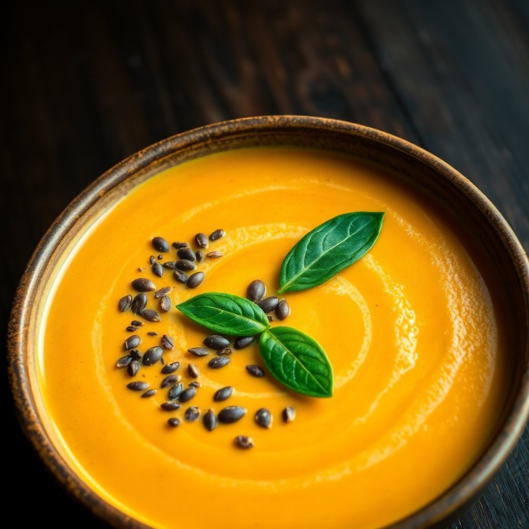 Sopa Cremosa de Abóbora com Espinafres