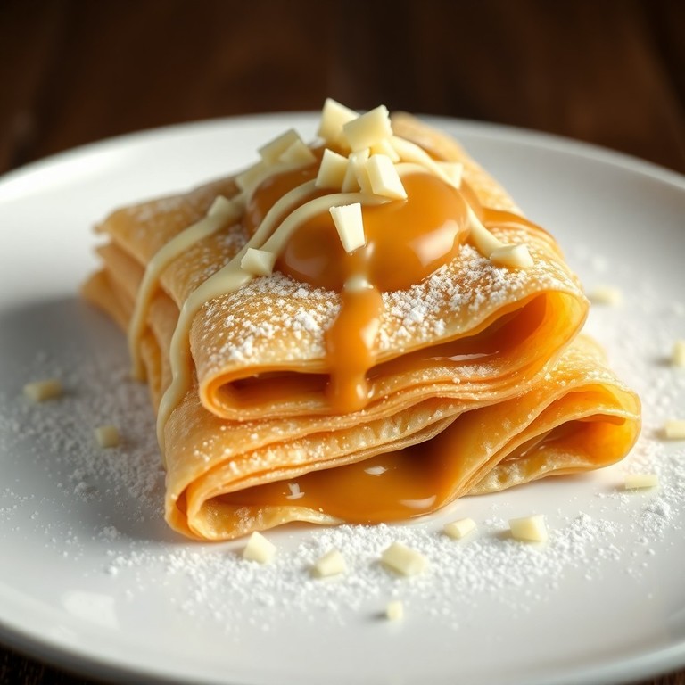 Crepes Rellenos de Dulce de Leche y Chocolate Blanco