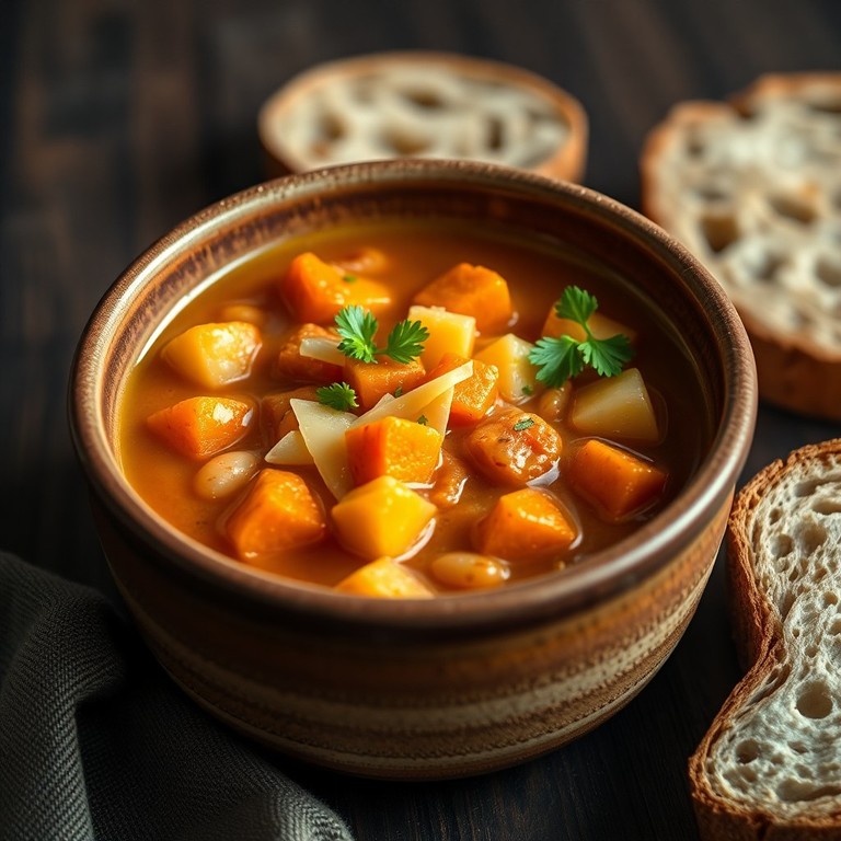 Sämiger Karotten-Kartoffel-Bohnen-Eintopf mit Cheddar