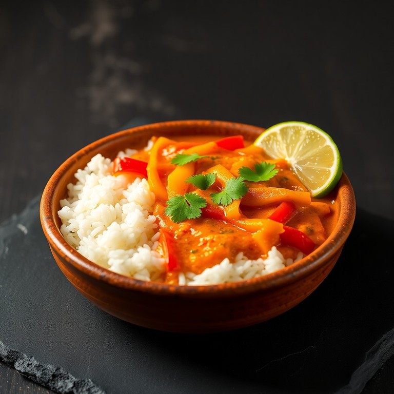 Curry de Poivrons et Riz Basmati Parfumé