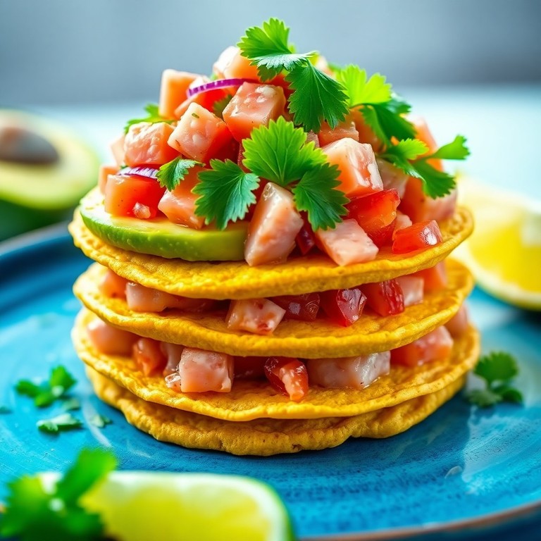 Tostadas de Salmón Fresco con Aguacate y Cilantro