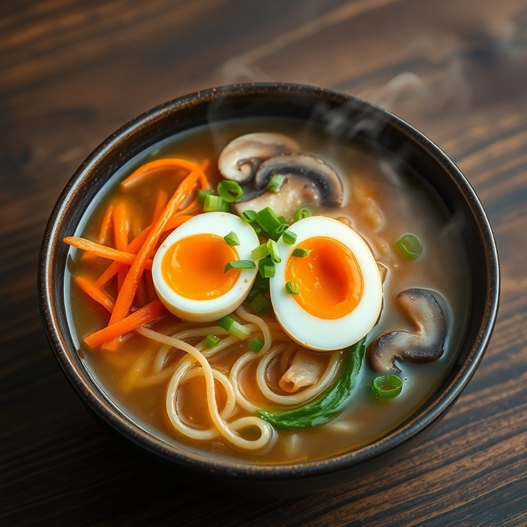 Ramen Miso aux Légumes Sautés et Bouillon Riche