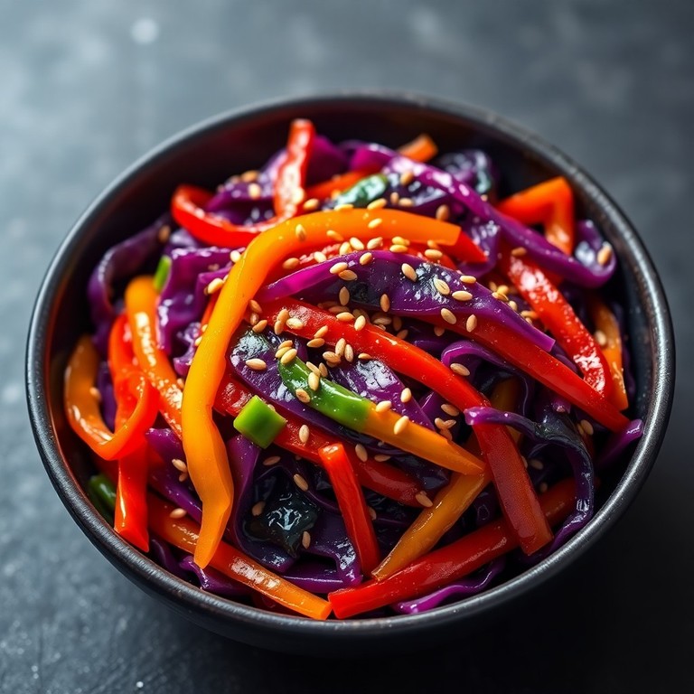 Vibrant Purple Cabbage and Bell Pepper Stir-Fry