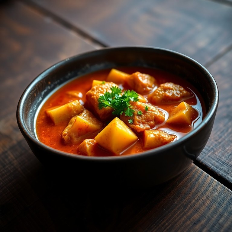 Guiso de Pollo Sustancioso con Papas y Tomate