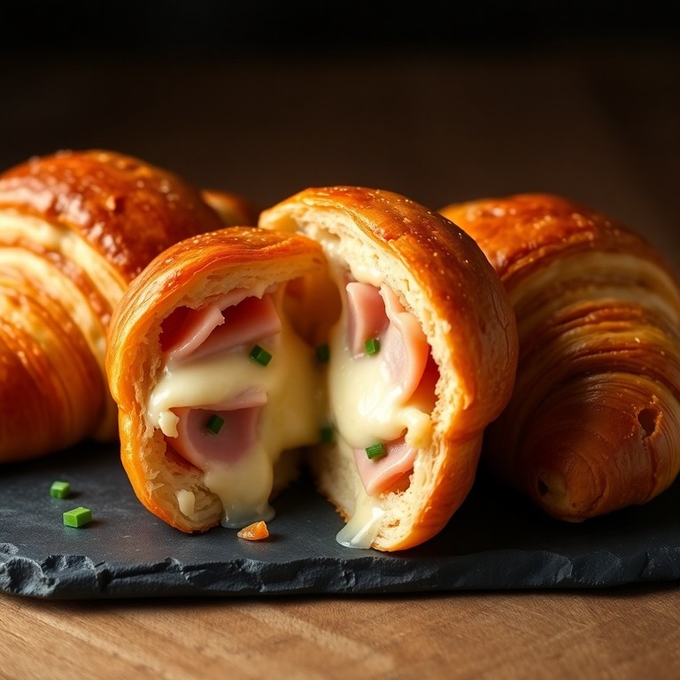 Croissants au Jambon, Beurre et Parmesan Gratinés