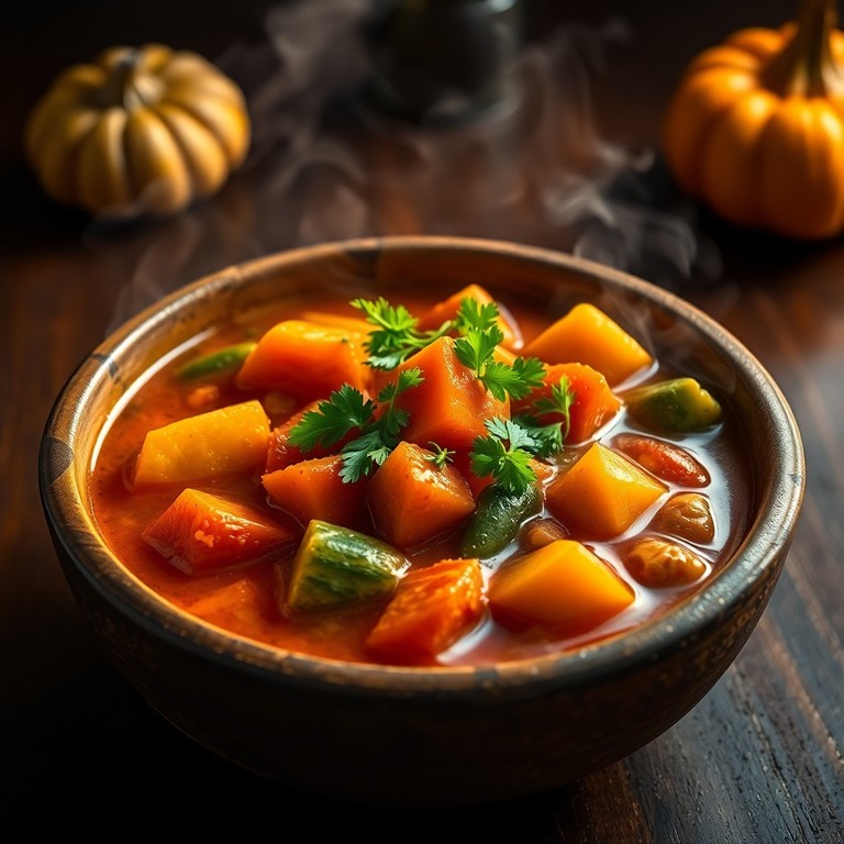 Herzhafter Vegetarischer Gemüse-Eintopf mit Kürbis