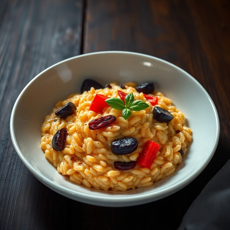 Risotto Cremoso ai Peperoni Rossi e Melanzane Viola