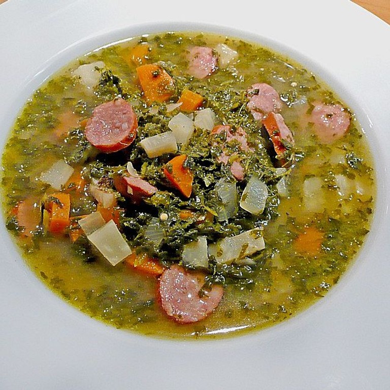 Grünkohlsuppe mit Senf