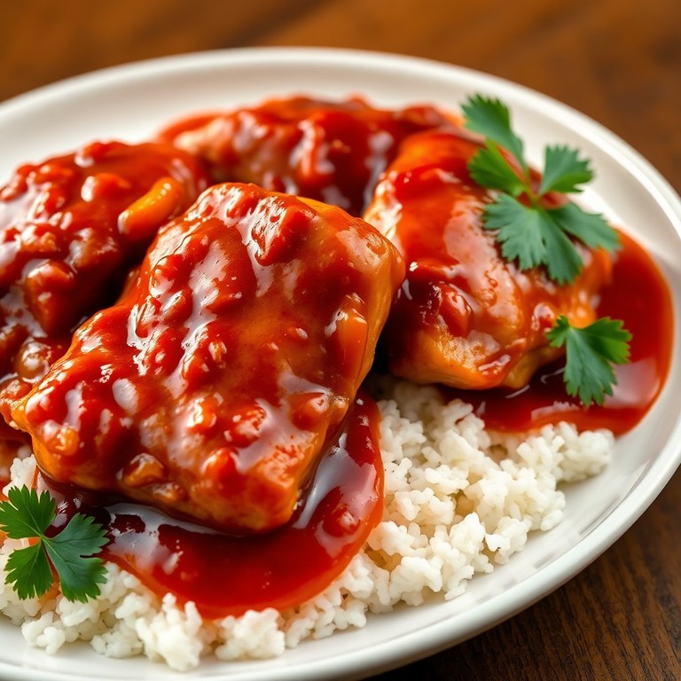 Pollo Agridulce Rápido con Salsa de Tomate y Mostaza