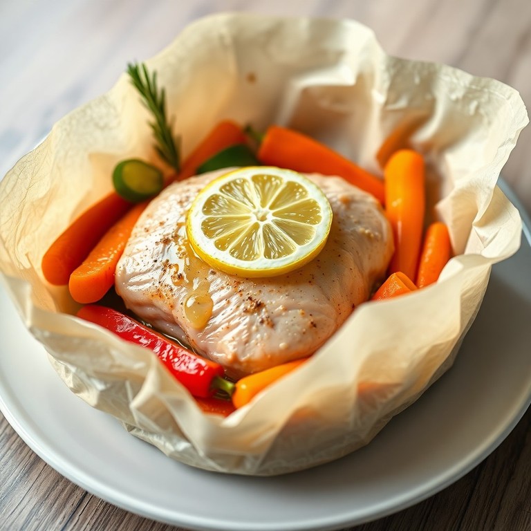Pechuga de Pollo en Papillote con Verduras Mediterráneas