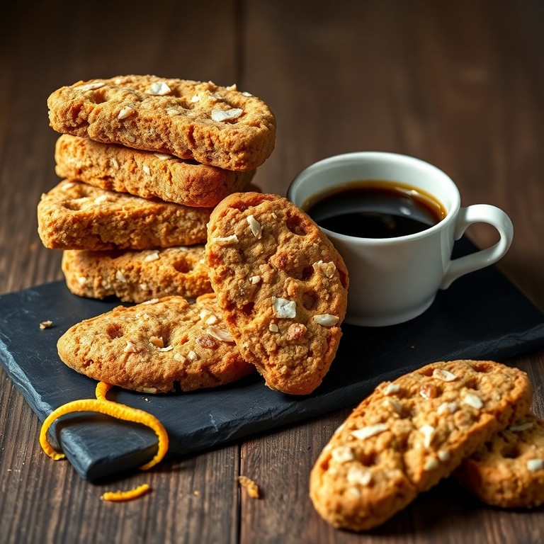 Biscotti Croccanti al Cocco e Caffè con Miele e Arancia