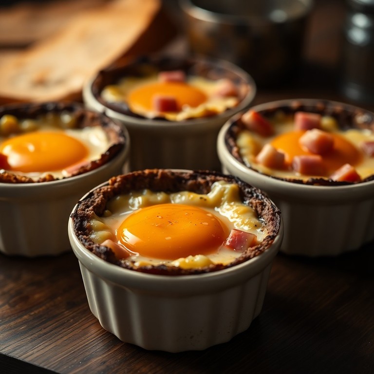 Cazuela Rústica de Huevo y Jamón en Pan de Centeno