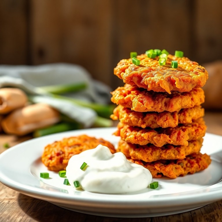 Knusprige Karotten-Poree-Puffer aus der Heißluftfritteuse